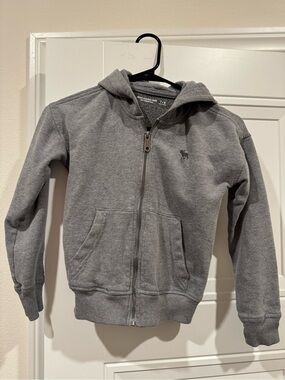 abercrombie kids Heather Gray Full-Zip Hooded Sweatshirt